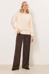 LTS Tall Ivory White Stitch Detail Jumper | Long Tall Sally 1