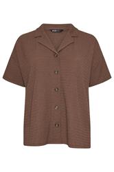 YOURS Curve Mocha Brown Textured Shirt