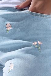 LIMITED COLLECTION Plus Size Blue Floral Embroidered Jeans | Yours Clothing 4
