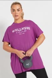 YOURS ACTIVE Plus Size Purple 'Wellness Club' Slogan Top | Yours Clothing 3