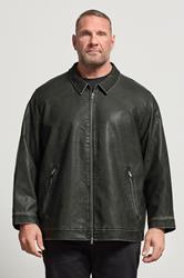 JACK & JONES Big & Tall Black Biker Jacket | BadRhino 3