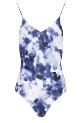 LTS Tall Women's Blue Abstract Twist Strap Swimsuit | Long Tall Sally 5