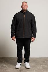 D555 Big & Tall Black Zip Through Fleece Jacket | BadRhino 1