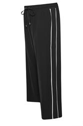 YOURS Curve Black Side Stripe Wide Leg Trousers