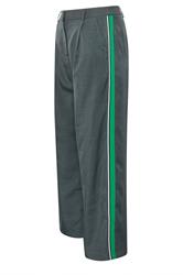 PixieGirl Petite Women's Grey & Green Striped Formal Trousers | PixieGirl 6