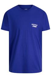 JACK & JONES Big & Tall Blue Crew Neck Back Graphic Tee