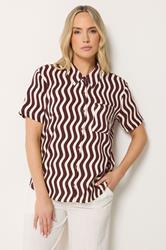 LTS Tall Women's Burgundy Red Wavy Print Shirt | Long Tall Sally 1