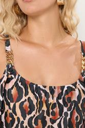 YOURS Plus Size Brown Leopard Print Frill Bikini Top | Yours Clothing 5