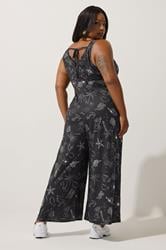 LIMITED COLLECTION Plus Size Black Summer Print Jumpsuit | Yours Clothing 1