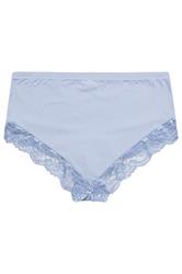 YOURS Plus Size Blue Hi Shine Lace Full Brief | Yours Clothing 6