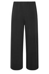 LTS Tall Black Wide Leg Cropped Linen Trousers 8