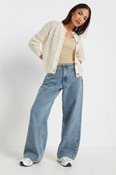 PixieGirl Petite Women's Ivory White Crochet Button Cardigan | PixieGirl 2