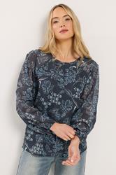 LTS Tall Navy Blue Floral Blouse | Long Tall Sally  3