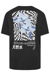 JACK & JONES Big & Tall Black Japanese Graphic Print T-Shirt | BadRhino 5