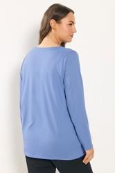 YOURS Plus Size 3 PACK Green & Blue Long Sleeve T-Shirts | Yours Clothing  7
