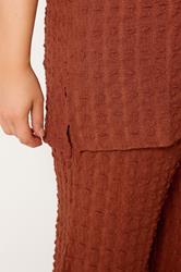 YOURS Plus Size Rust Orange Bubble Textured T-Shirt | Yours Clothing 5