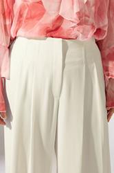 EVANS Plus Size Ivory White Premium Pleat Front Occasion Trousers | Evans 4
