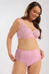 YOURS Plus Size Pink Swirl Lace Underwired Non-Padded Bra | Yours Clothing 1