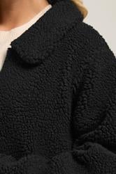 YOURS Plus Size Black Heavyweight Teddy Fleece | Yours Clothing  6