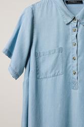 EVANS Plus Size Light Blue Lyocell Denim Dress | Evans 7
