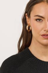 YOURSET 3 PACK Gold Tone Teardrop Hoop Earring Set | Yours Clothing 2