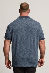 BadRhino Big & Tall Navy Blue Marl Polo Shirt | BadRhino 2
