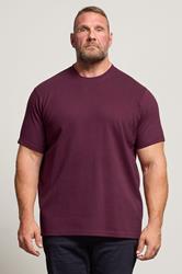 BadRhino Big & Tall Burgundy Red Ottoman Textured T-Shirt | BadRhino 3