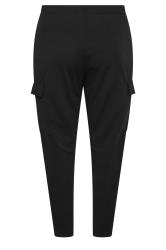YOURS Curve Plus Size Black Tailored Scuba Cargo Trousers | Yours Clothing  7