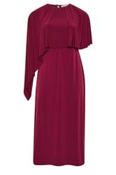YOURS LONDON Curve Burgundy Red Maxi Cape Dress