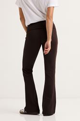 PixieGirl Petite Women's Chocolate Brown Fold Over Flared Leggings | PixieGirl 2