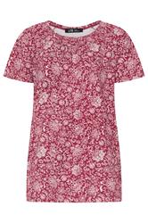 LTS Tall Red Paisley Print Bubble Hem T-Shirt