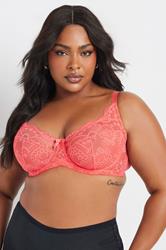 YOURSET 2 PACK Plus Size Black & Pink Lace Underwired Bras | Yours Clothing 4