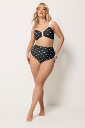 YOURS Plus Size Black Polka Dot Bikini Top | Yours Clothing 1