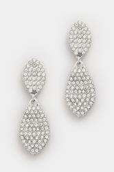 Silver Tone Diamante Double Drop Earrings | Yours Clothing 3