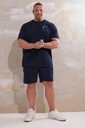 JACK & JONES Big & Tall Navy Blue 'Verner' T-Shirt & Short Set | BadRhino 2