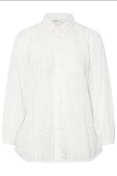 YOURS Curve White Embroidered Shirt