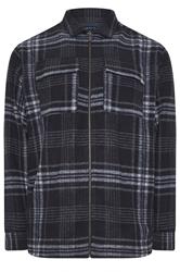 BadRhino Big & Tall Blue Check Print Zip Through Overshirt | BadRhino 6