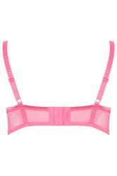 YOURS Plus Size Pink Contrast Lace Padded Plunge Bra | Yours Clothing 7