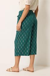 M&Co Petite Teal Green Foil Detail Cropped Trousers | M&Co 4
