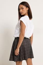 PixieGirl Petite Women's Chocolate Brown Check Mini Skirt | PixieGirl 2