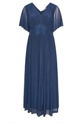 YOURS LONDON Curve Navy Blue Gathered Maxi Dress