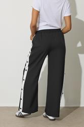 PixieGirl Petite Womens Black Contrast Stripe Wide Leg Trousers | PixieGirl 4