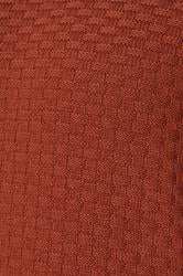 BadRhino Big & Tall Burnt Red Textured Crew Neck Knitted Jumper | BadRhino 7
