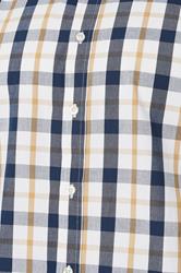 BadRhino Big & Tall Navy Blue & Tan Brown Short Sleeve Check Shirt | BadRhino 5