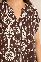 EVANS Plus Size Chocolate Brown Abstract Shirt | Evans 4