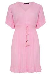 YOURS Curve Pink Crinkle Beach Dress