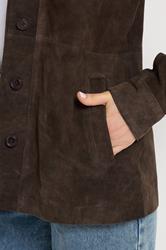 LTS PREMIUM Tall Women's Chocolate Brown Suede Jacket | Long Tall Sally 5