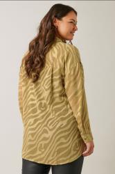 EVANS Plus Size Green Zebra Burnout Shirt | Yours Clothing 4
