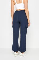 LTS Tall Women's Navy Blue Textured Cuffed Cargo Trousers | Long Tall Sally 2