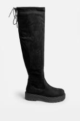 Black Faux Suede Knee High Boots In Extra Wide EEE Fit | Yours Clothing  4